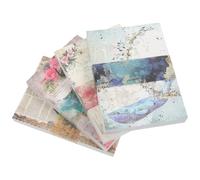 Alipis 4 Libros de Papel Vintage para Álbumes de Recortes y Manualidades DIY Papeles Decorativos Diseños de Flores Mapas y Poemas Material Estético para Scrapbooking y Diario Creativo