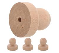 Alipis 4 Mangos Redondos de Madera para Sello de Cera 3,8 Cm - Manijas Ergonómicas para Manualidades, Repuestos para Sellos Diy, Aptos para Scrapbooking y Proyectos Creativos