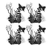 Alipis 4 pasadores de pelo negros con diseño de telaraña y red, con diseño de calavera, fantasma y, accesorios góticos para el pelo, ideales para fiestas de Halloween y disfraces.
