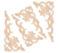 Alipis 4 Piezas Accesorios De Decoración Floral De Esquina De Madera Maciza Molduras Decorativas De Madera Apliques Decorativos Para Muebles Calcomanías Vintage Para Muebles Salas De Esta