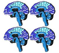 Alipis 4 Piezas Broche de Aleación Pin Esmaltado Divertido Forma de Cerebro Humano Azul, Diseño Adorable y Delicado para Suéteres y Mochilas, Accesorio Femenino Único