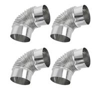 Alipis 4 Piezas Codo Grados Tubo Chimenea Acero Inoxidable Resistente Altas Temperaturas para Estufas y Sistemas de Ventilación Camping y Calefacción