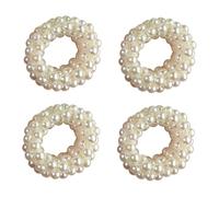 Alipis 4 Piezas Coleteros Elásticos con Perlas Decorativas Accesorios Antideslizantes para Moños Bandas Flexibles para Cabello de Mujer y Niña Diseño Elegante para Peinados Sofisticados