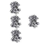 Alipis 4 Piezas Corbata de moño Decoraciones Navidad Copa del árbol Luces de festón Arcos navideños Christmas Tree Xmas Tree Cajas Lazo Decorativo Adorno navideño poliéster Stripe