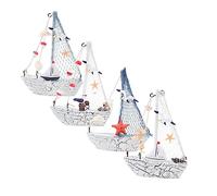 Alipis 4 Piezas Decoración Náutica Accesorios De Playa Equipo Decoración De Conchas Marinas Pontón De Oficina Kit De Decoración Marinera Náutica Océano Náutico De Madera