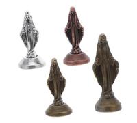 Alipis 4 Piezas Estatua Virgen María Latón Figuras Religiosas para Decoración de Hogar Iglesia y Jardín Esculturas Católicas Artísticas con Significado Espiritual
