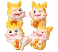 Alipis 4 Piezas Figuras de Dragón de Resina de Unidades Decoración de Escritorio con Diseño de Dragón Chino de Estilo Caricatura Resistente y Detallada para Hogar Oficina y Tienda