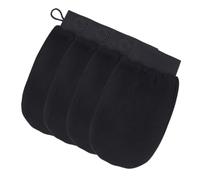 Alipis 4 Piezas Guantes de Ducha Manoplas de Baño de Fibra, Negros, Portátiles, Capa, Exfoliantes Eliminar Piel Muerta, para Hombres y Mujeres, para Viajar