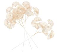 Alipis 4 Tallos de Hojas de Ginkgo Artificiales Doradas Ramas Decorativas Realistas para Arreglos Decoración de Bodas y Hogar Plantas Artificiales para Manualidades y Acentos