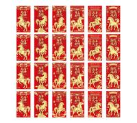 Alipis 48 piezas Sobres Rojos Chinos Año del Caballo Sobres de Papel para Dinero Suerte Diseño Festivo para Año Chino y Bodas Paquete Elegante y Duradero