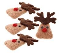 Alipis 4piezas Adornos De Cabezas De Reno para De Decoración Navideña Accesorios Versátiles para Manualidades Árboles De Navidad y Coronas Creaciones Festivas y