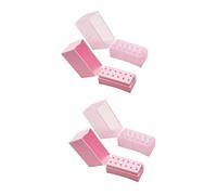 Alipis 4piezas Caja De Almacenamiento Para Brocas De Uñas Organizador De Puntas De Taladro De Manicura y Transparente Diseño De Ranuras Para Mejor Conservación y Acceso