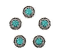 Alipis 5 Botones Redondos Multifunción para Cuero Diámetro 20 MM Estilo Vintage Diseño de Turquesa Falsa Accesorio Adecuado para Carteras Bolsos y Ropa Botón Simple para