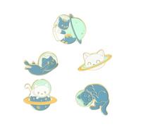 Alipis 5 Broches de Aleación Diseño y Gatos del Cosmos Estilo Creativo Cartoon Decorativos Ropa Bolsos Bufandas Ideales Niños Adultos en Outfits Diarios Eventos Obsequios