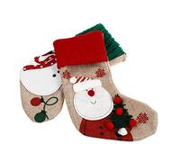 Alipis 5 Juegos Calcetín Navideño Bolsa De Arpillera De Papá Noel Fiesta De Navidad Medias De Inflable Bolsas De Arpillera De Navidad Decoración Decoraciones Manos Lino 2 Piezas * 5