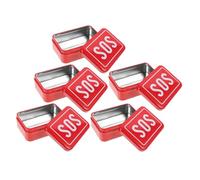 Alipis 5 piezas Caja Metálica Resistente con Tapa Bisagra de Unidades Organizador Portátil para y Herramientas Compacto y Duradero para Camping Emergencias y Supervivencia al Aire