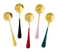 Alipis 5 Piezas cucharas pastel caseras cucharas te talheres aco inocidavel Cucharita cucharas cafe cucharas para mezclar Cuchara té con leche mango largo postre a27, PT7JU35E51LTC7902FT40F