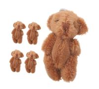 Alipis 5 Piezas Juguetes Simulados De Oso De Peluche Suministros para La Fiesta Mini Animales De Peluche Bolso De Llavero Decoración Oso Llavero Keychains De Animales Artesanía Café Felpa