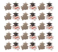 Alipis 50 Colgantes Birrete Graduación de Aleación 21x23 Mm 1,4 G, Dijes Universitarios para Hacer Joyas, Accesorios para Pulsera y Collar, Decoración para Eventos Escolares