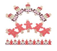 Alipis 50 Piezas Mini Clips de Madera para Fotos y Tarjetas con Diseño Nutcracker y Gingerbread Soportes para Cartas y Memorias Clips Decorativos para Colgar Fotos y Decoración Navideña