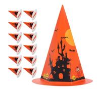 Alipis 50 Unidades Caja de Dulces de Halloween Diseño de Sombrero de Bruja Naranja, de Papel, Fácil para Repartir Golosinas en Celebraciones y Fiestas de Halloween
