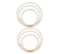 Alipis 6 Anillos Atrapasueños Con Diseño Floral Material De Macramé Para Manualidades Círculo De Hierro De Boda Acabado Dorado