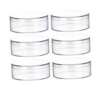 Alipis 6 Cajas de Almacenamiento Redondas Transparentes para Dulces con Tapa, Recipientes Pequeños de Ps 12x4 Cm para Fiestas, Bodas y Organización Hogar