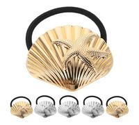 Alipis 6 coleteros de concha: coleteros metálicos vintage con forma de estrella de mar y concha. Accesorios para fiestas y ropa informal.