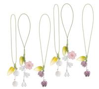 Alipis 6 Colgantes de Flores para Teléfono, Cordón Breve para Móvil 6 Piezas, Dije Práctico de Vidrio y Metal para Funda y Cámara