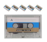 Alipis 6 Minicintas de Casete Vírgenes de 30 Minutos con Estuche de Plástico, Diseño Retro y Protección para Grabación de Voz en Cumpleaños y Saludos