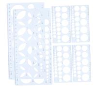 Alipis 6 piezas Conjunto de Plantillas para Dibujo DIY con Regla de Ingeniería Multifuncional Herramienta de Dibujo Ligera y Resistente para Estudiantes Diseño Arquitectónico y Uso