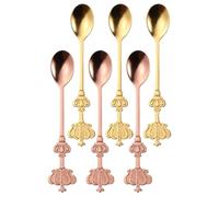 Alipis 6 Piezas Cucharas de Café de Acero Inoxidable Mango Cómodo y Diseño Estilo Corte, Multiusos para Mezclar en Cocina y Comedor Familiar