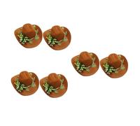 Alipis 6 Piezas decoración de Fiesta Mini Sombreros de Vaquero del Oeste Primeros de la Botella decoración Fiesta corchos de Vino petacas de Alcohol Sombrero Tapa de Botella sintió