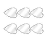 Alipis 6 piezas Espejos Adhesivos con Marco de Pedrería para Teléfono Móvil Accesorios DIY con Diseño de Corazón y Decoración Brillante para Funda de Smartphone