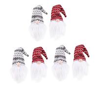 Alipis 6 Piezas Juego De Vino De Hombre Viejo del Bosque Disfrazarse De Botella De Vino Envolturas Navideñas para Botellas De Vino Tapa De Botella Creativa Tejido De Punto Rojo