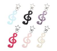 Alipis 6 Piezas Llavero Colgante de Música de Acrílico Resistente Diseño Artístico Único en Forma de Estrella y Notas Musicales para Eventos Escolares y Regalos de Fiesta