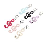 Alipis 6 Piezas Llavero Colgante de Notación Musical en Acrílico Diseño de Estrella y Notas para Profesores de Música, Adecuado para Decoraciones de Fiesta Karaoke