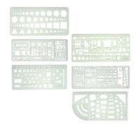 Alipis 6 piezas Reglas de Dibujo de Plástico Transparente Verde con Plantillas Geométricas Variadas para Medición Escolar y Oficina para Dibujo Técnico Arquitectura y Diseño Artístico