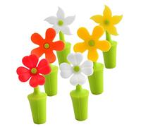 Alipis 6 Piezas Tapones de Vino de Silicona con Diseño de Flor Selladores para Botellas de Vino Accesorios Decorativos y Funcionales para Hogar y Fiestas