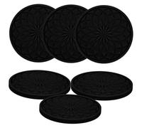 Alipis 6 Posavasos Redondos para Coche De Fieltro Muy Prácticos para Mesa De PVC Negro