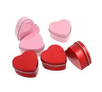 Alipis 6piezas Cajas De Metal Forma De Corazón Con Tapa Clara Contenedores Para Dulces y Pequeños Organizador Portátil Para Joyas y Recuerdos Para San Valentín y Celebraciones