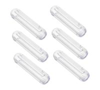Alipis 6piezas Manijas Transparentes Acanaladas para Barra De Cortinas De Agarre Ergonómico Instalación Rápida para Decoración De Salones y Dormitorios