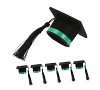 Alipis 6piezas Mini Birretes De Graduación Decoración para Botellas De Vino De Graduación Borlas