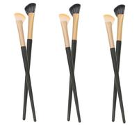 Alipis 6piezas Pincel Para Sombra De Nariz De Brocha De Precisión Para Corrector Aplicador De Delineador Para Maquillaje De Cejas y Ojeras Color Blanco y Negro