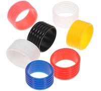 Alipis 7 Anillos Antideslizantes para Raquetas de Tenis y Bádminton Silicona Reutilizable Neón Transparente Accesorios Profesionales para Grips de Tenis y Bádminton