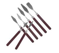 Alipis 7 Piezas Espátulas de Pintura de Mango de Madera para Mezcla y Raspado Herramienta Artística para Óleo Acrílico y Acuarela Scraper Multifuncional para Lienzo y Decoración