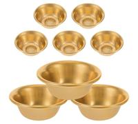 Alipis 8 Mini Cuencos de Latón Dorados para Ofrendas de Agua Budistas, Resistentes y Compactos, Ideales para Altares en Casa y Ceremonias de Templo