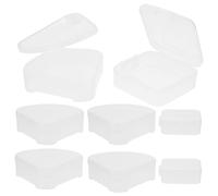 Alipis 8 piezas Caja Organizadora de Maquillaje Transparente con Estuche para Esponjas Cuadradas y Triángulares Almacenamiento Compacto y Protector para Borlas de Polvo y Esponjas de