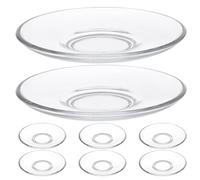 Alipis 8 Piezas Platillos de Transparentes Redondos Posavasos Multifuncionales para Tazas de Té y Café Platos para Aperitivos y Postres Bandejas Decorativas para Mesa y Cocina