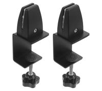 Alipis Abrazaderas de Aluminio Negras para Mampara Divisoria de Escritorio, Soporte Ajustable sin Taladro, Base Extendida para Panel de Privacidad, 2 Unidades para Oficina y Espacio